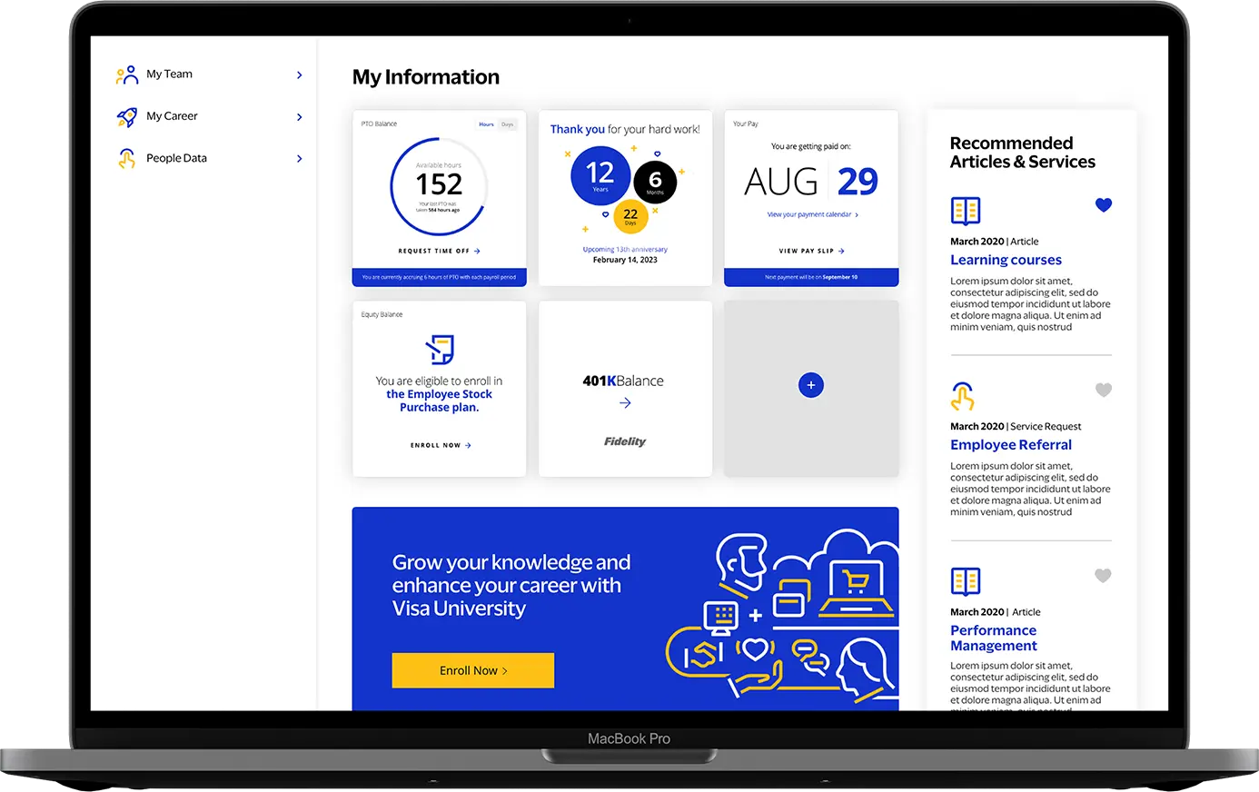 Visa Ask HR Platform - Site