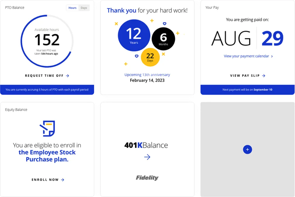 Visa Ask HR Platform - Website in Tablet Version