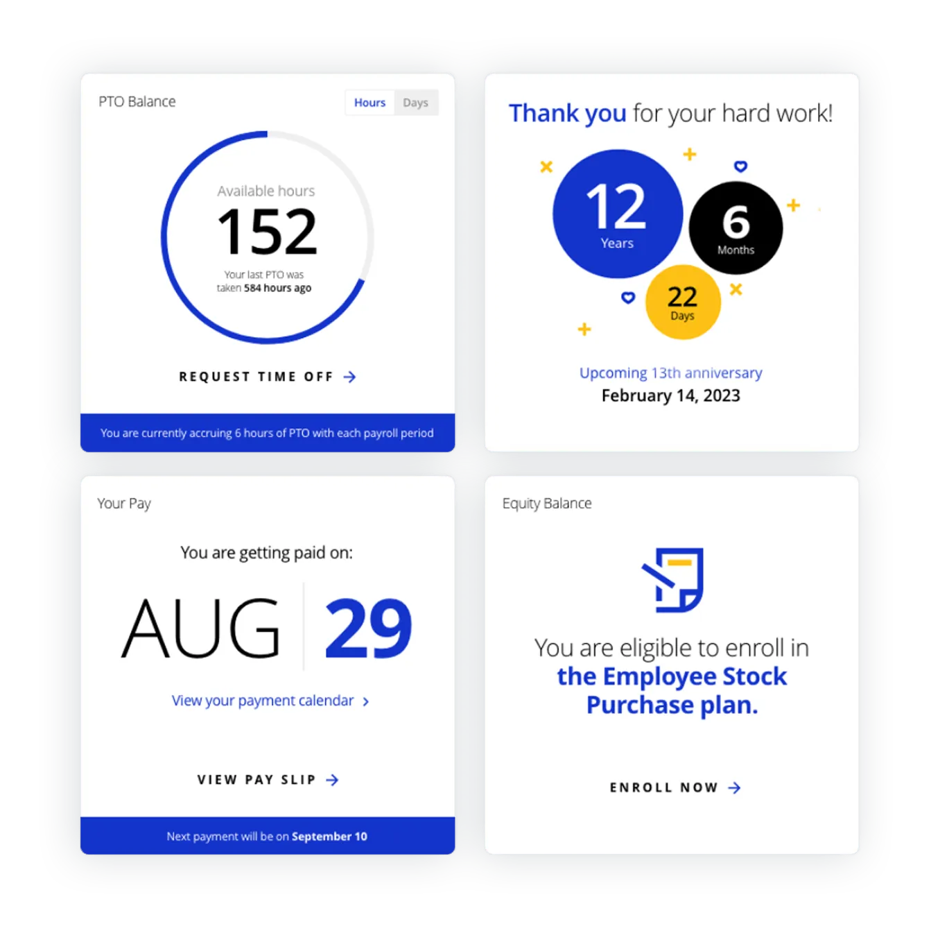 Visa Ask HR Platform - Widgets