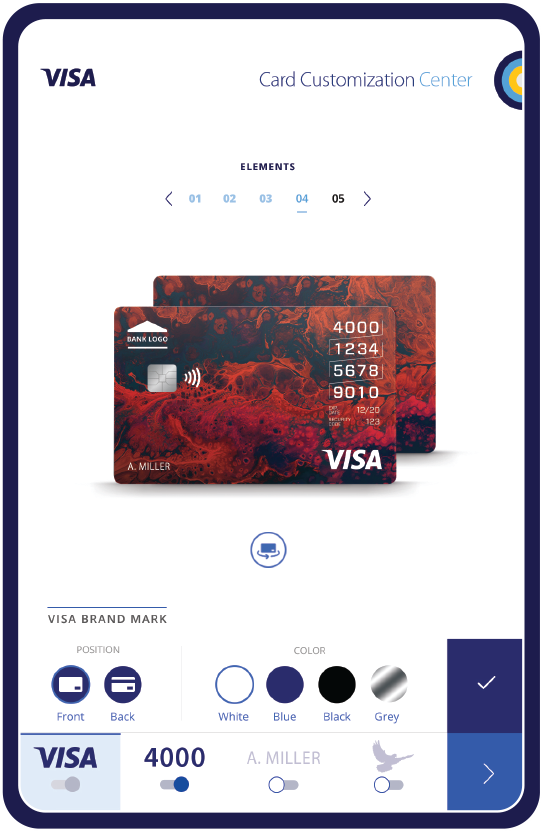 Visa Card Customization Center - Screen