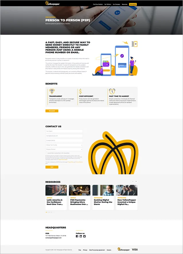 YellowPepper - Site screenshot