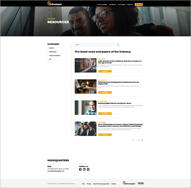 YellowPepper - Site screenshot