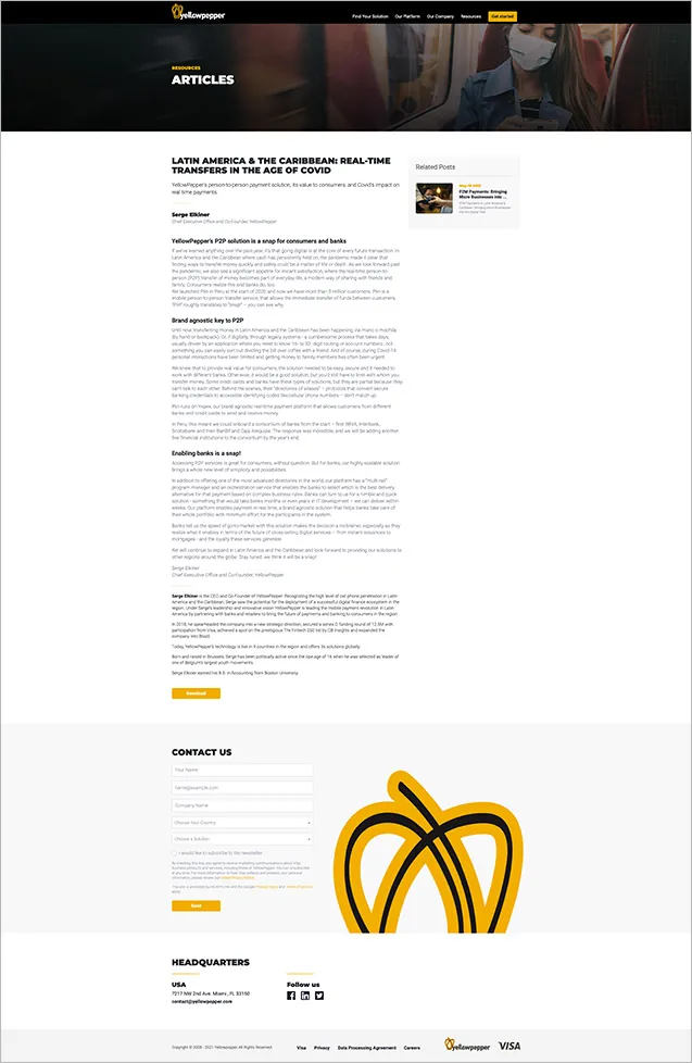 YellowPepper - Site screenshot