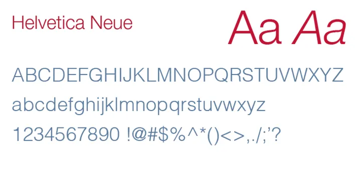 Delta - Font Helvetica Neue