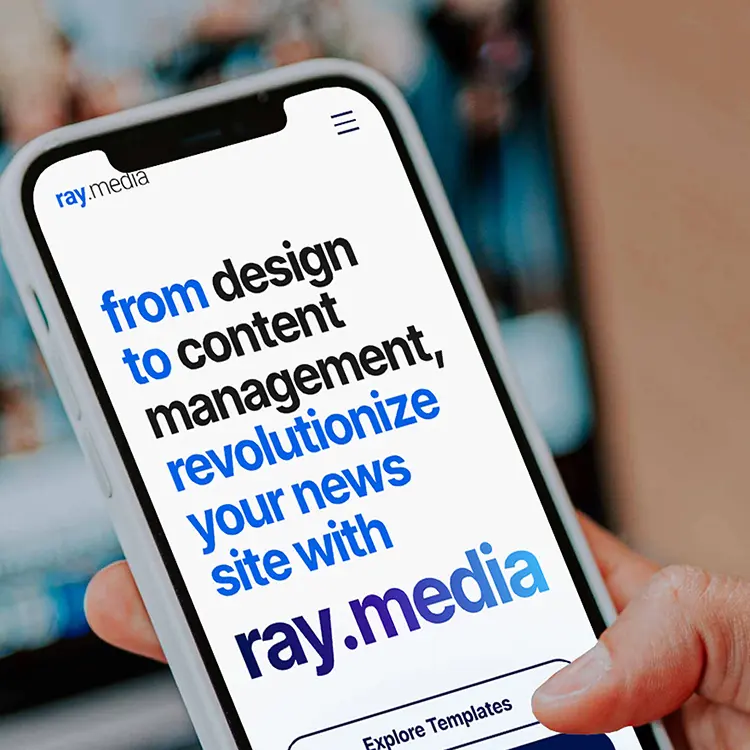Ray media phone site, displaying its home page