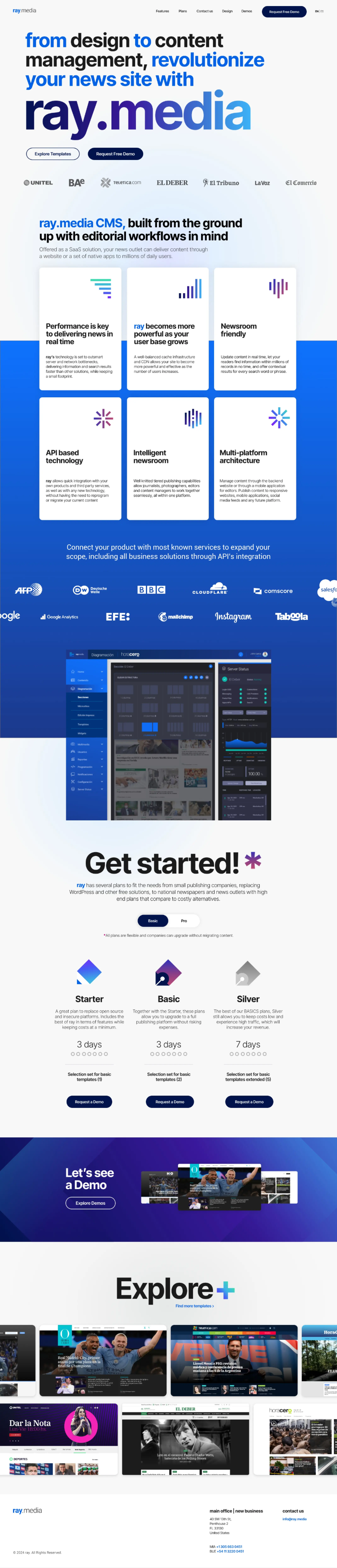 Ray Media redesign - homepage screenshot