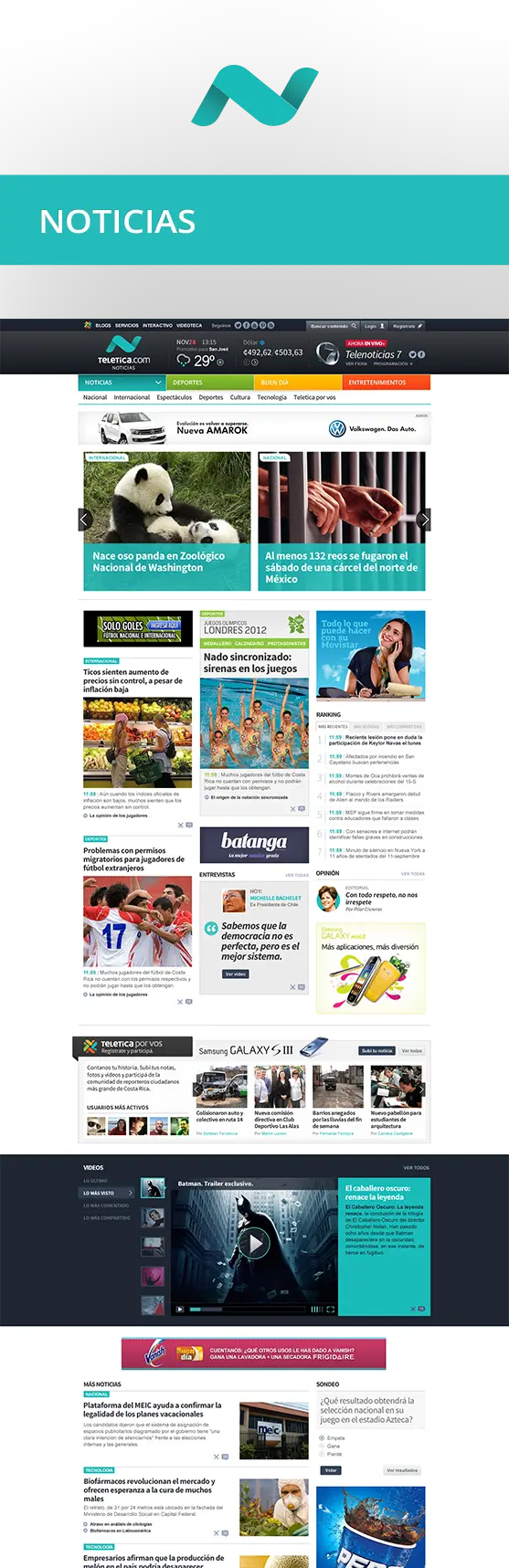 Teletica screenshot News section