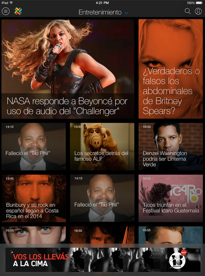 Teletica tablet screenshot