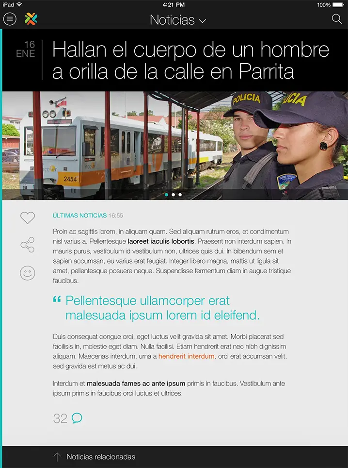 Teletica tablet screenshot