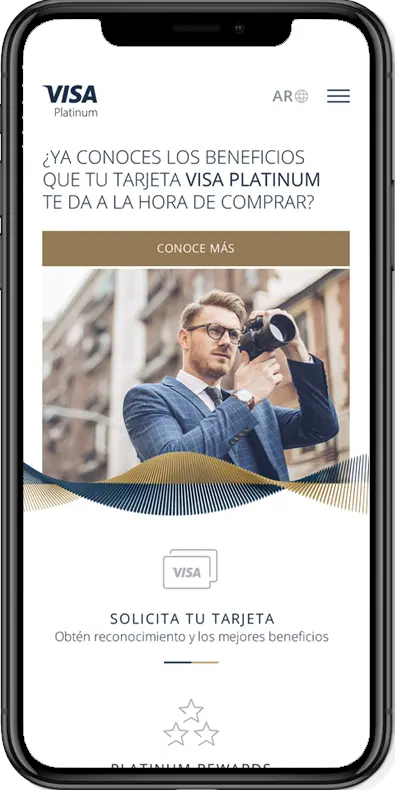Cellphone displaying the benefits your Visa card offers.