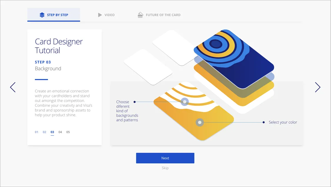 Visa Card Designer - Screen