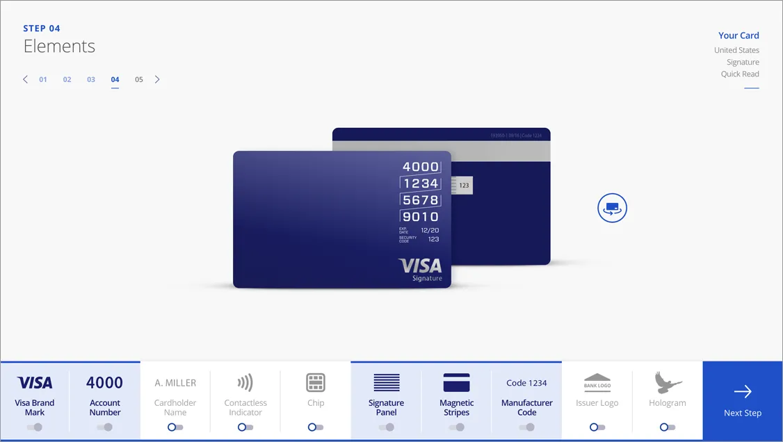 Visa Card Designer - Screen