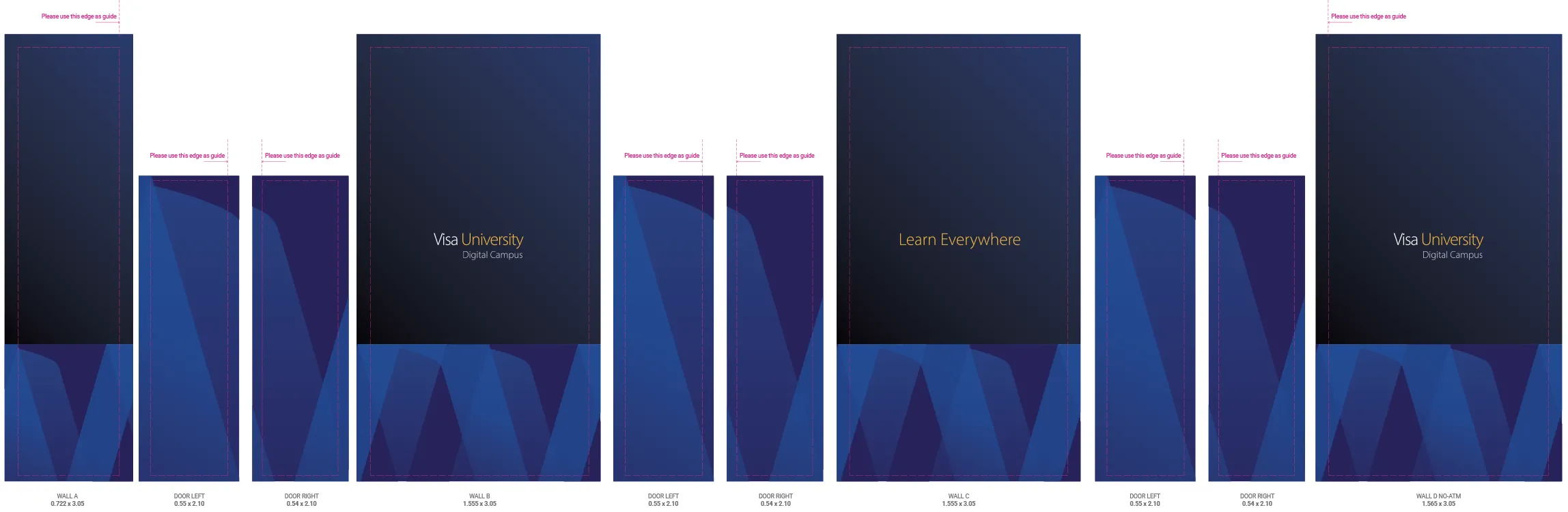 Visa University Internal Brand - Elevator doors schematic