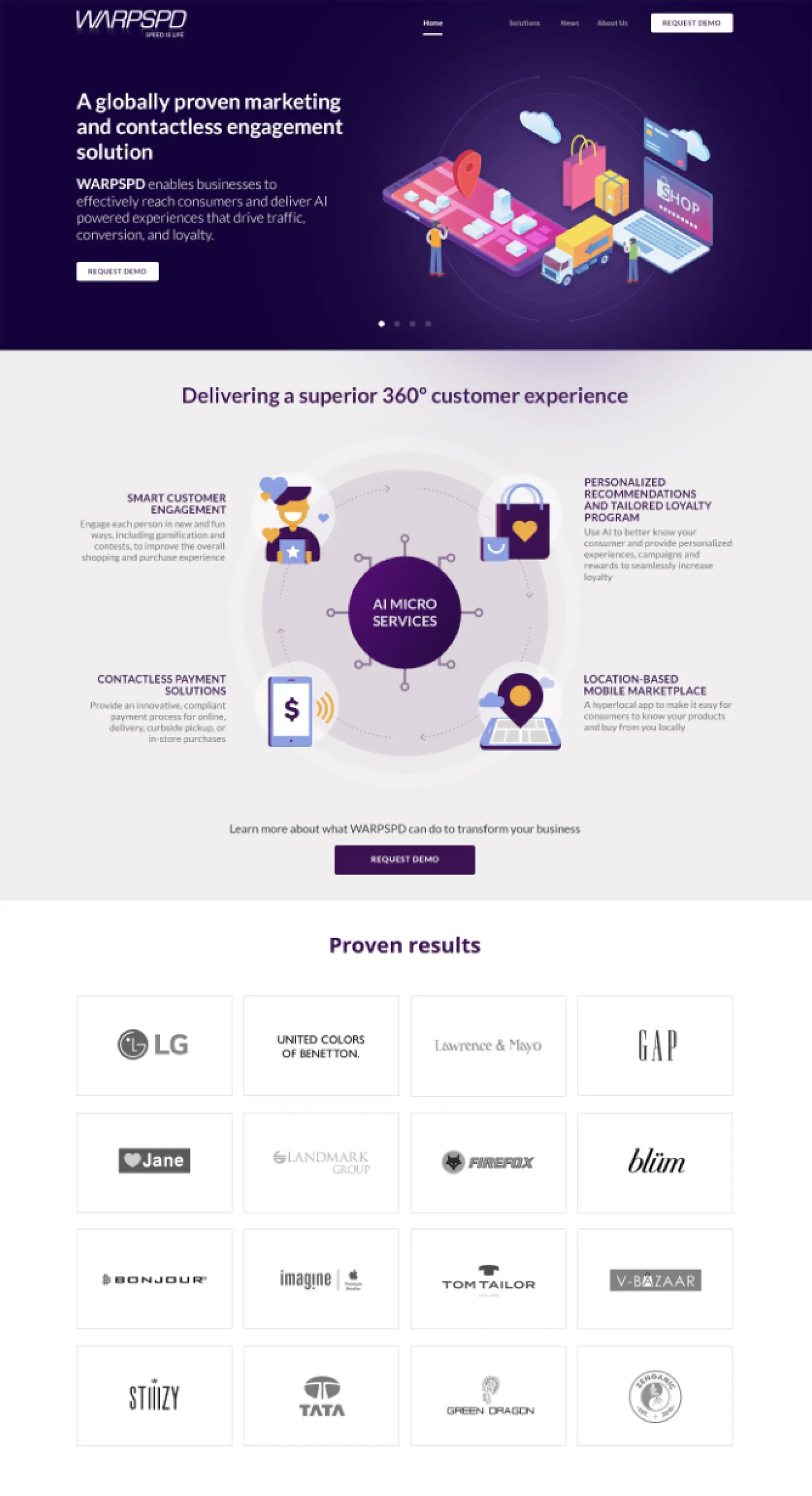 Warpspd desktop website screenshot