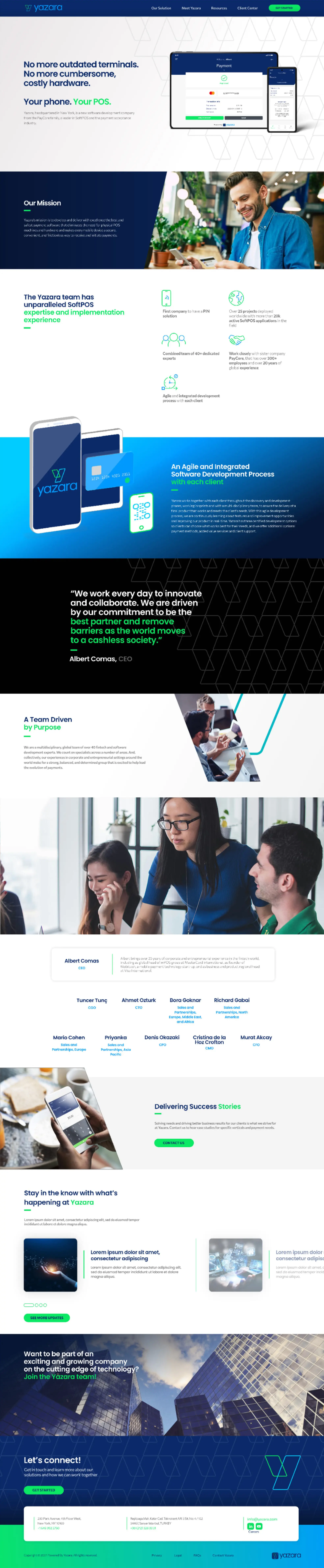 Yazara destop website screenshot