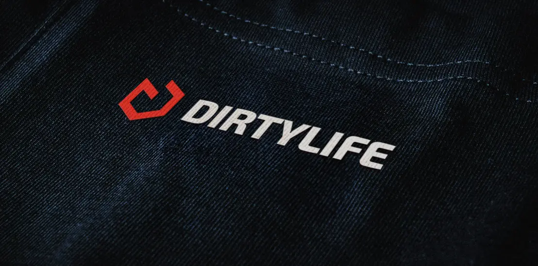 Dirtylife logo printed on fabric