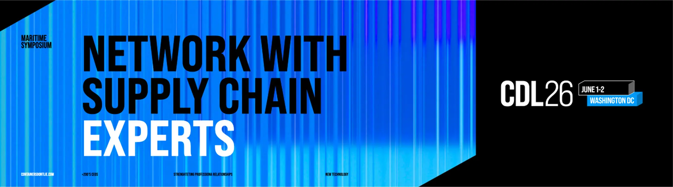 Containers don't lie banner blue