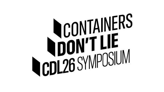 Containers don't lie logo black & white