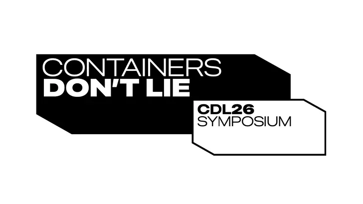 Containers don't lie logo black & white