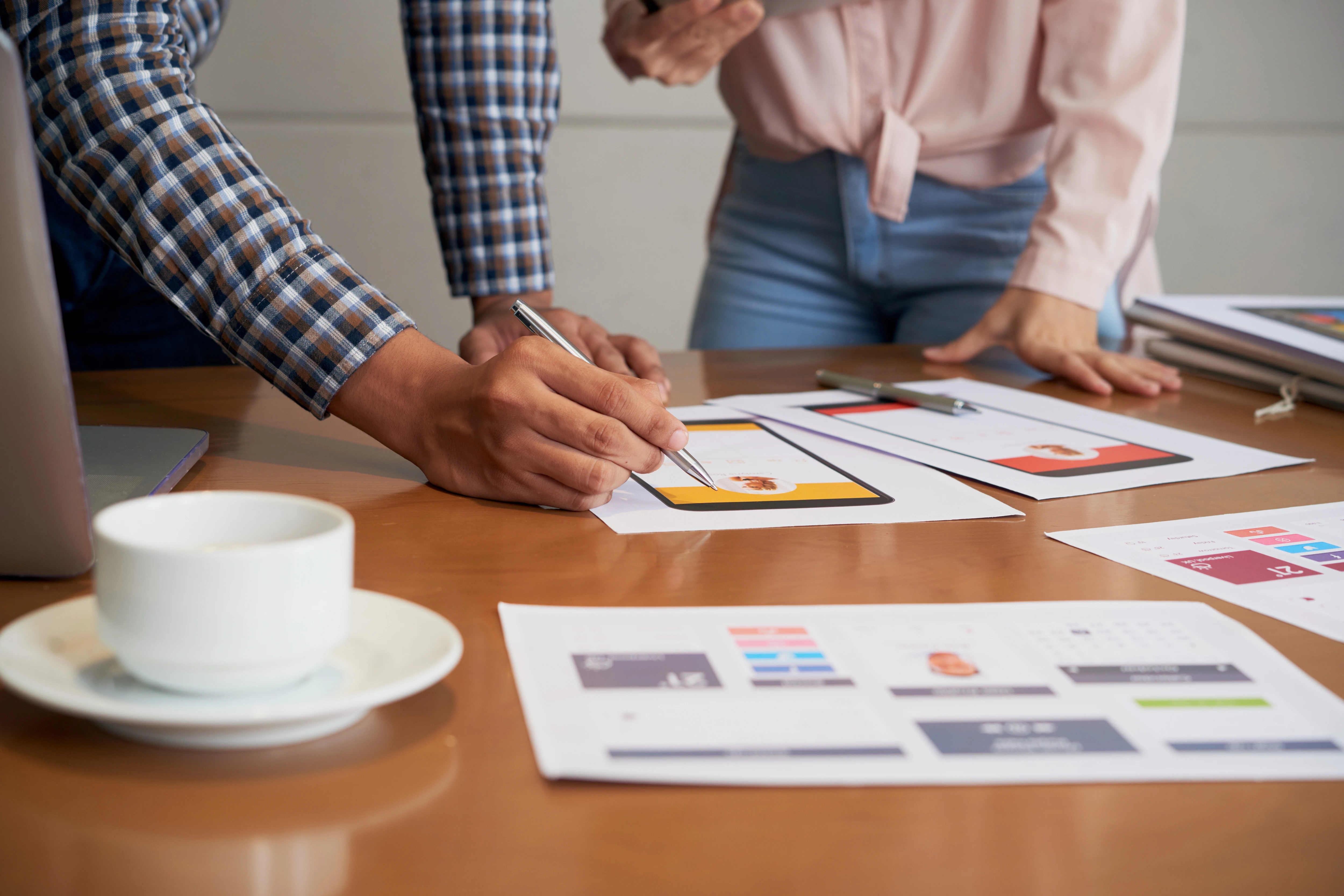 team working on a rebranding