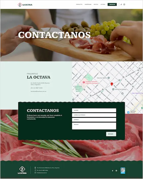 La Octava - Screenshot Contact Website