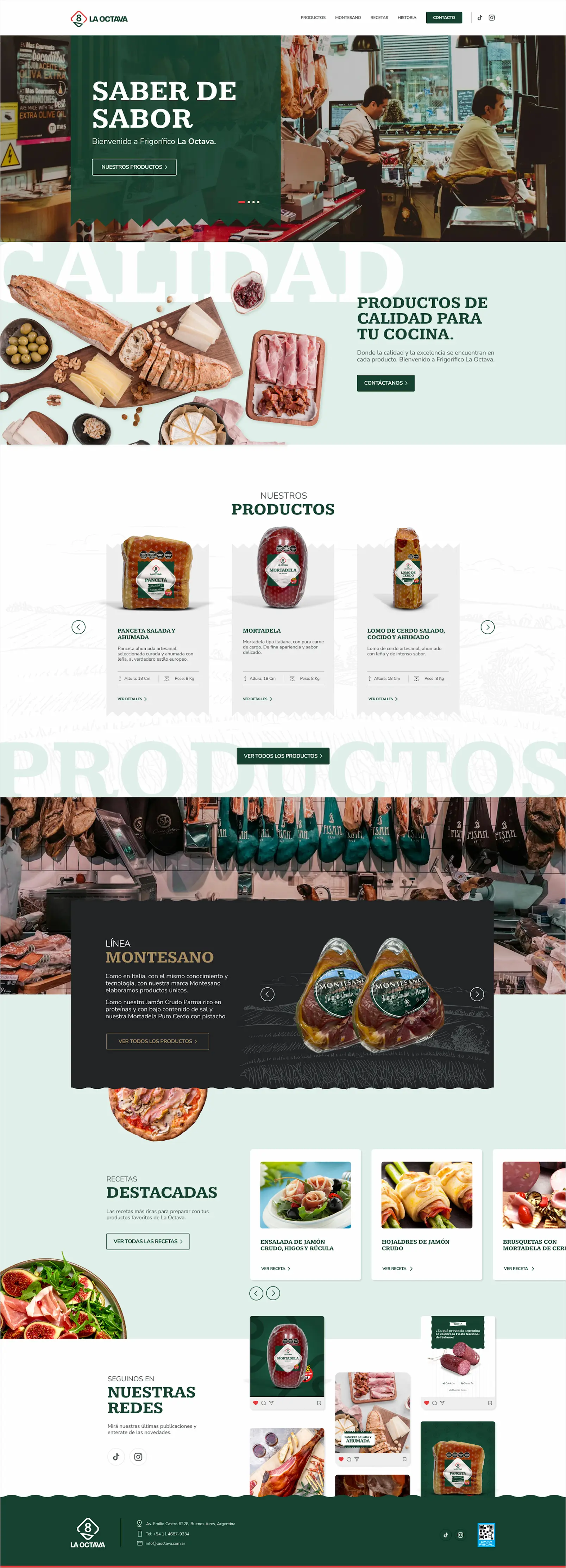 La Octava - Screenshot Home Website