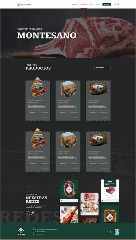 La Octava - Screenshot Montesano Website