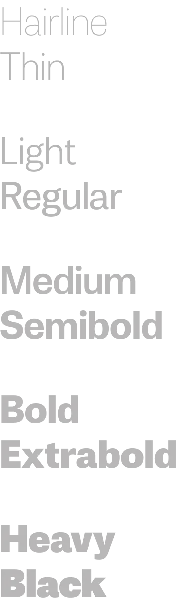 Fahrenheit Sans font weights